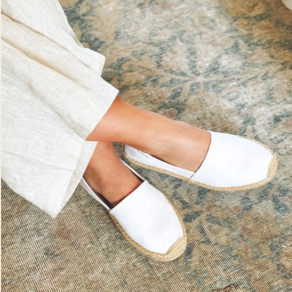 NIB Soludos Dali Original Espadrille Flats Loafers White Canvas 7 - Picture 2 of 12